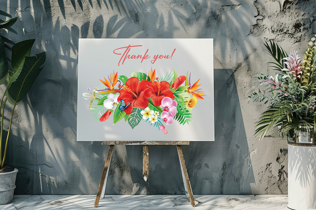 Tropical floral arrangements, a Seasonal Illustration by ViktoriaARTprint (Photo 8 of 8)