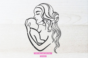 Mom And Baby Svg, Mom Holding Baby