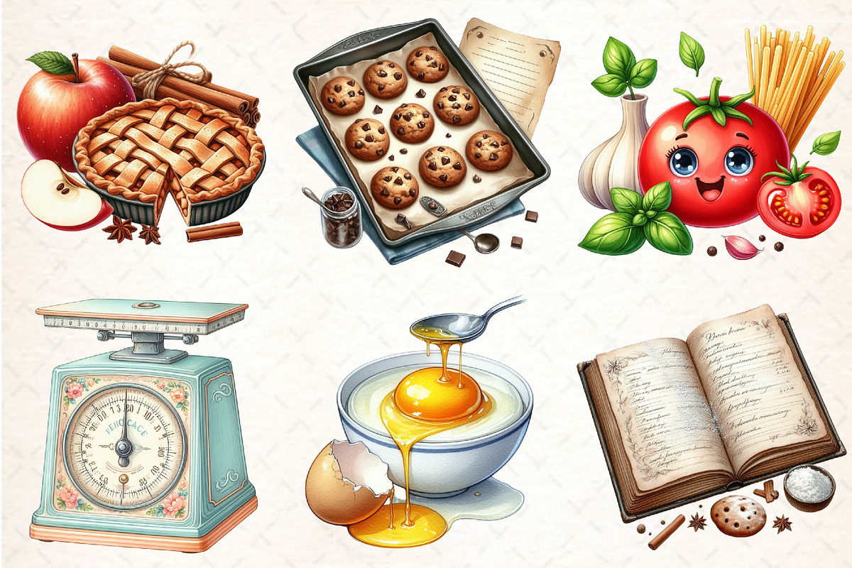 Watercolor Recipe Clipart, an Illustration by DreamCafeArt (Photo 3 of 7)