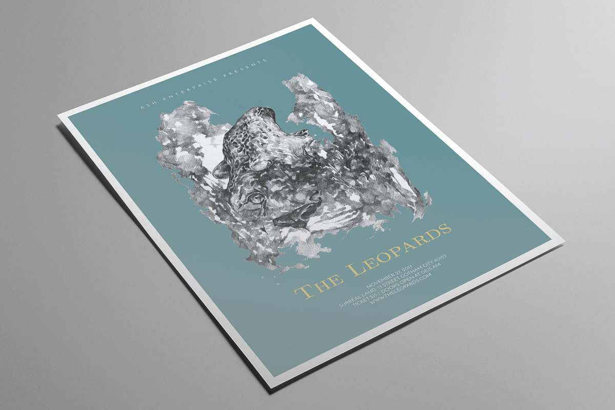 Minimalist Hand Drawn Leopard Flyer, a Flyer Template by ashenterprise (Photo 2 of 3)