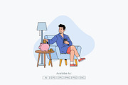 Man Saving Money in Piggy Bank, an Object Illustration by Partikusi Design (Thumbnail 2 of 3)