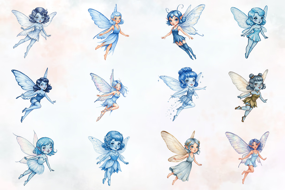 Cute pin up blue fairy, an Illustration by RobertsArt (Photo 6 of 7)