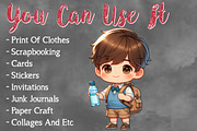 Little Students Boy Sublimation, a Seasonal Illustration by Craft Nest (Thumbnail 5 of 5)