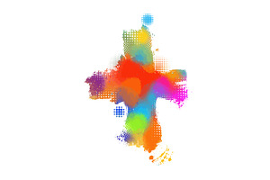 colored cross. Cross made of rainbow, an Illustration by Nenahliadava Design