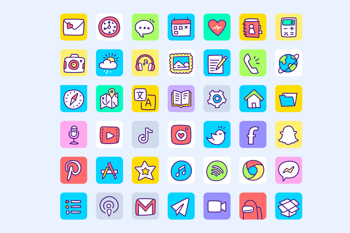 iOS 14 App Icons | hand drawn, an Icon by wowomnom (Photo 3 of 4)
