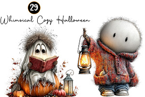 Whimsical Cozy Halloween Clipart, a Seasonal Illustration by DreamArtGraphic
