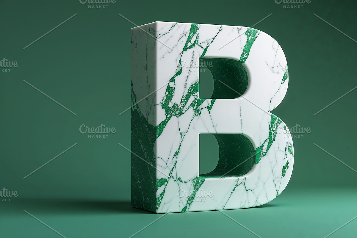 Standing marble letter B, an Illustration by wavebreak