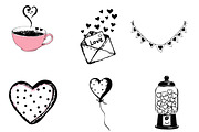 hand drawn valentines day doodle cli, an Illustration by CreationArt (Thumbnail 4 of 5)
