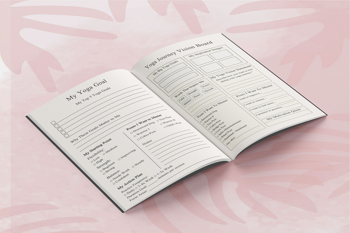 Yoga Progress Log Book, a Design Template by Book2bees (Photo 3 of 5)