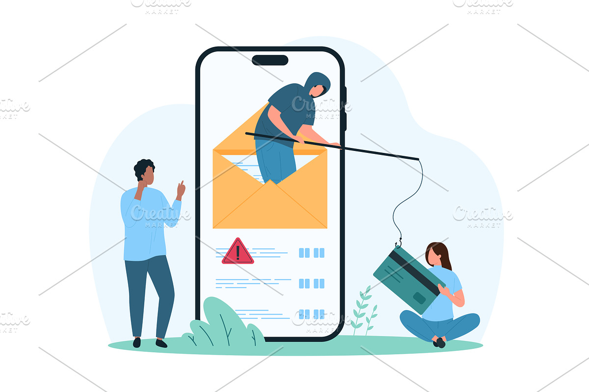 Phishing awareness fraud threat, a Finance Illustration by Flashvector