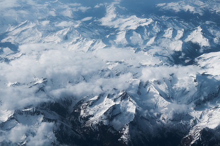 Snow mountains stock photograph
