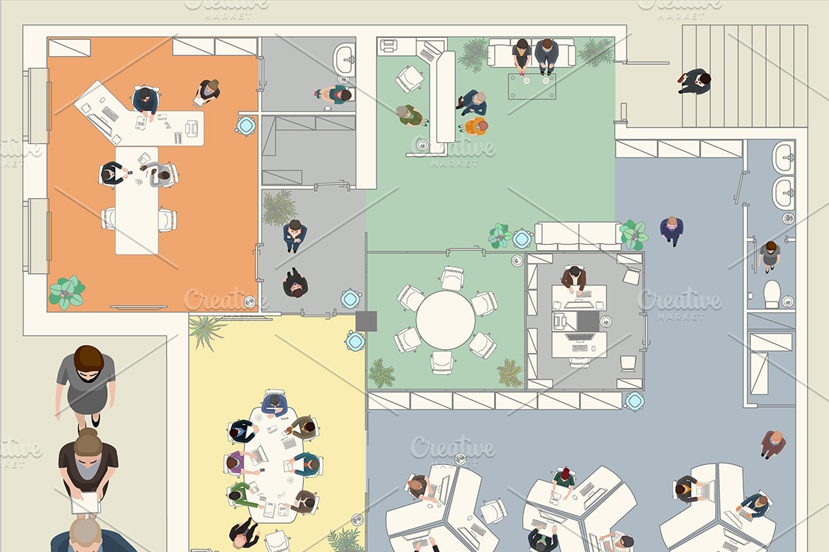 Office layout construction kit, an Object Graphic by Digithings