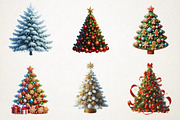 Christmas Trees & Gifts Watercolor, an Illustration by RobertsArt (Thumbnail 5 of 7)