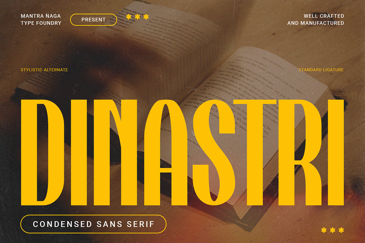 DINASTRI - Condensed Sans Serif, a Sans Serif Font by Mantra Naga (Photo 1 of 10)