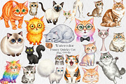 Watercolor Funny Quirky Cat Png, an Illustration by Creative Art (Thumbnail 1 of 8)