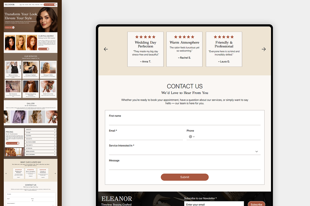 Hair Studio Wix Studio Website, a Wix Template by Kitteeh (Photo 9 of 10)