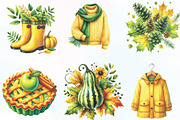 Watercolor Yellow & Green Autumn PNG, an Illustration by CraftArtStudio (Thumbnail 2 of 6)