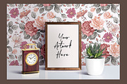 Seamless Flowers Rose Chamomile, a Pattern Graphic by Vintage (Thumbnail 6 of 6)