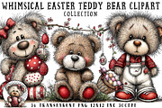 Whimsical Easter Teddy Bear Clipart, an Illustration by OK Design (Thumbnail 1 of 6)