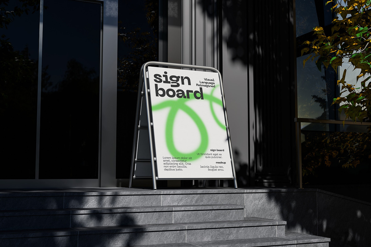 High Quality Sign Board Mockup, an Advertising Mockup by AKMAL STUDIO (Photo 4 of 5)