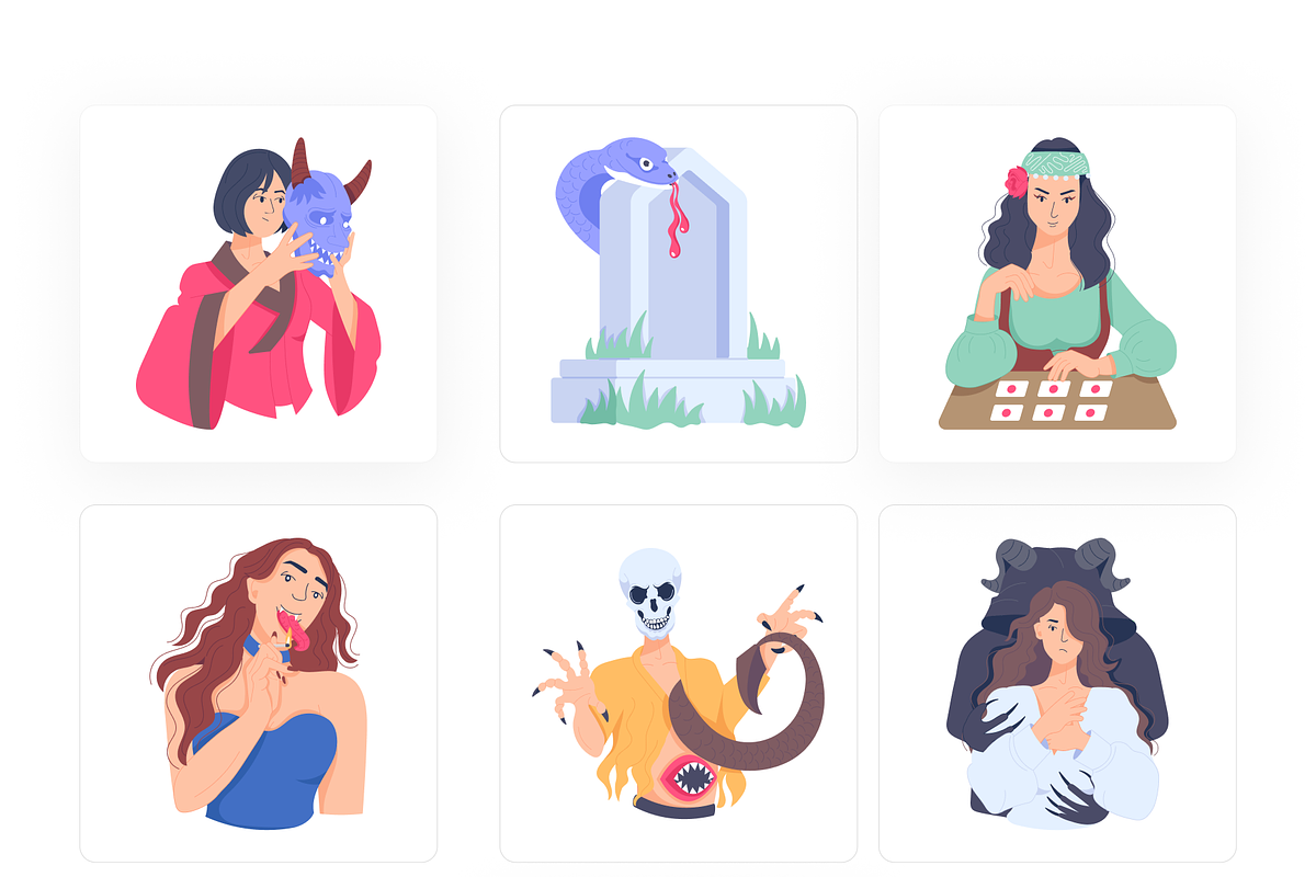 Horror and Witch Characters Set, a Duotone Icon by Prosymbols (Photo 6 of 8)