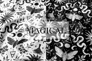 Magical seamless pattern.