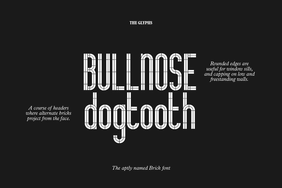 BRICK - A geometric stencil typeface, a Sans Serif Font by Studio Bayley (Photo 7 of 7)