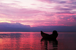 Boat in sea, a Photo by saiko3p