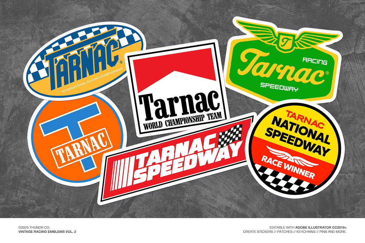 TARNAC | Vintage Racing Emblems v.2, an Object Graphic by Thundr Co. (Photo 5 of 5)