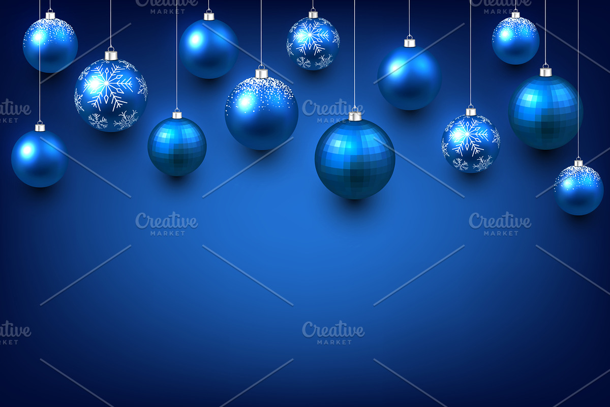 Big blue Christmas and New Year set, a Decorative Illustration by Vjom (Photo 7 of 21)