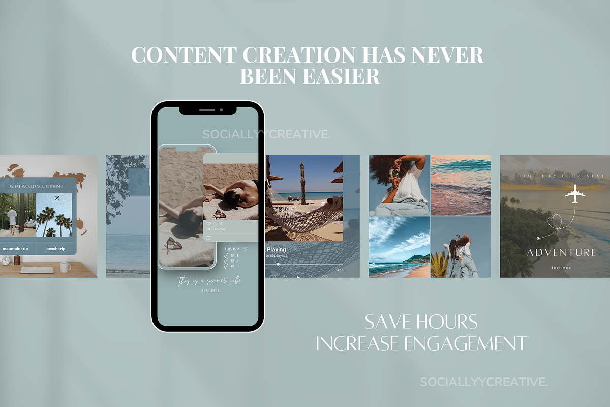 Travel Instagram Canva Templates, a Social Media Template by SociallyyCreative (Photo 7 of 9)