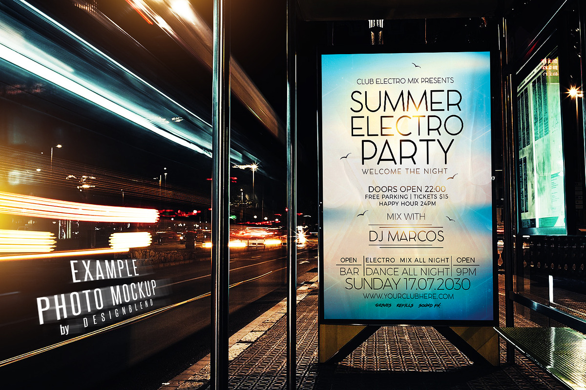 Summer Electro Party Flyer Template, a Flyer Template by designblends@gmail.com (Photo 3 of 3)