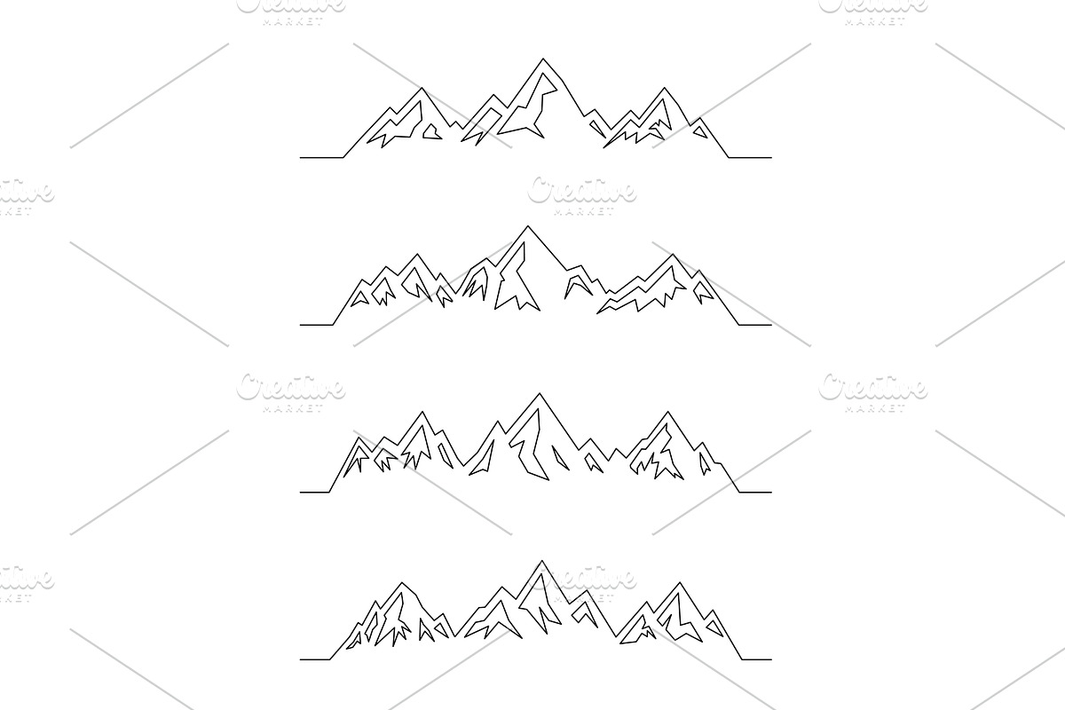 Minimalist mountain range line art, an Animal Illustration by GraphiShop