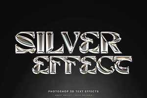 Silver Metal Text Effect PSD