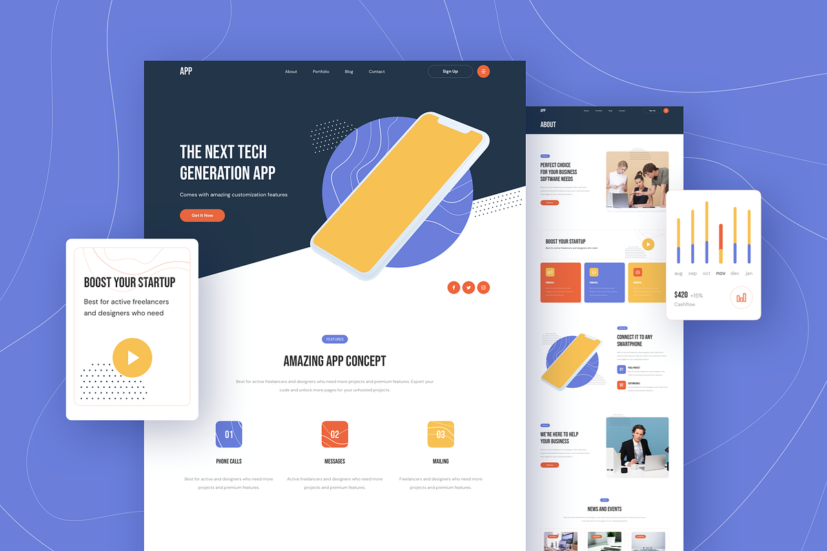 FIVE - Responsive Templates, a Landing Page Template by laaqiq (Photo 4 of 18)