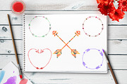 12 Watercolor Arrow Arrangements, an Illustration by The Digital Download Shop (Thumbnail 2 of 3)