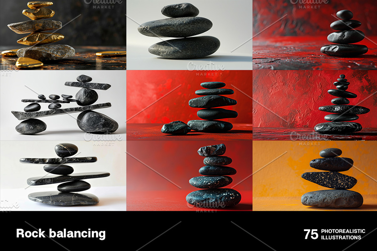 Rock balancing. 75 images, a Nature Photo by Handmadefont (Photo 7 of 14)