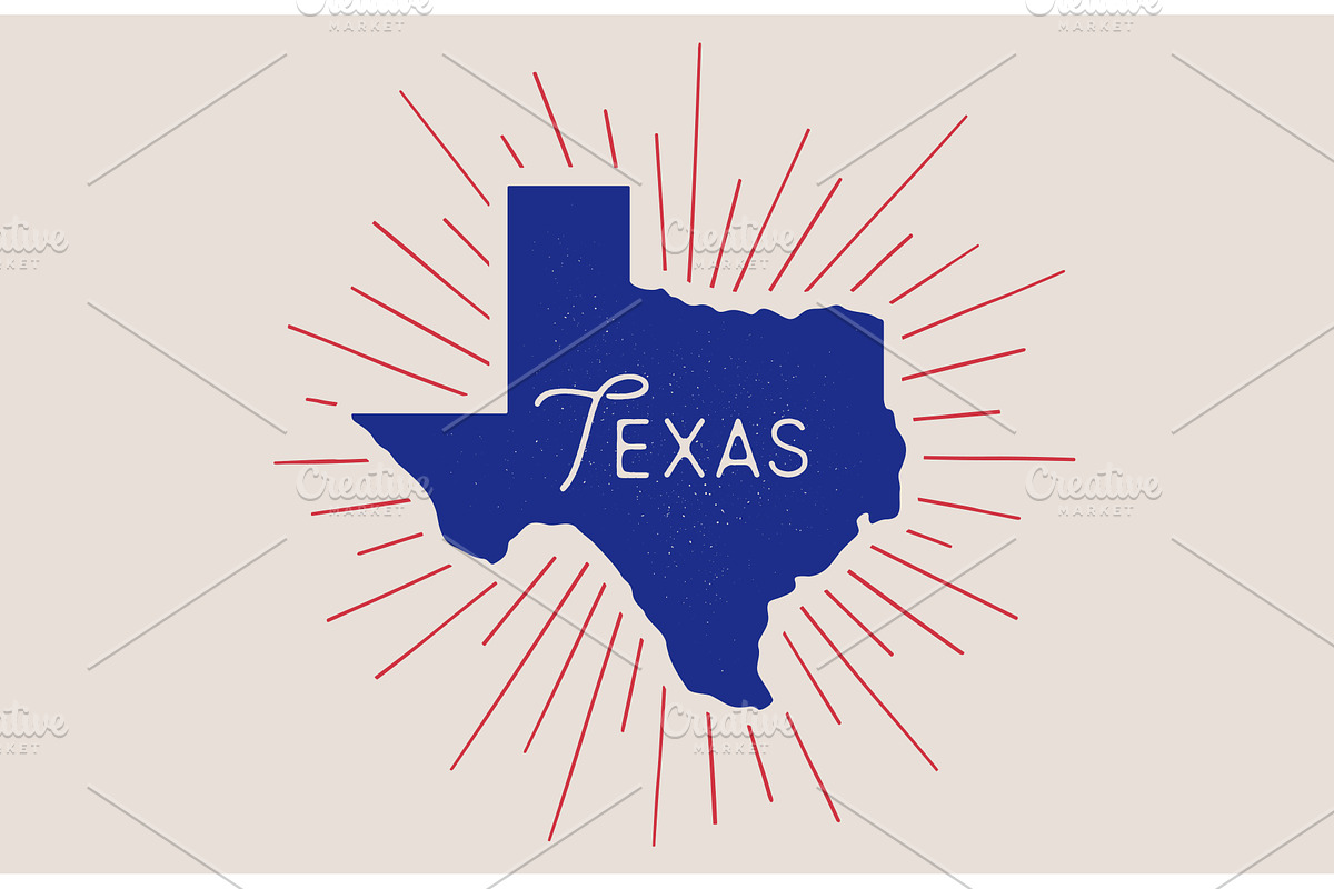 USA, Texas state. Texas map, an Illustration by Foxys Graphic