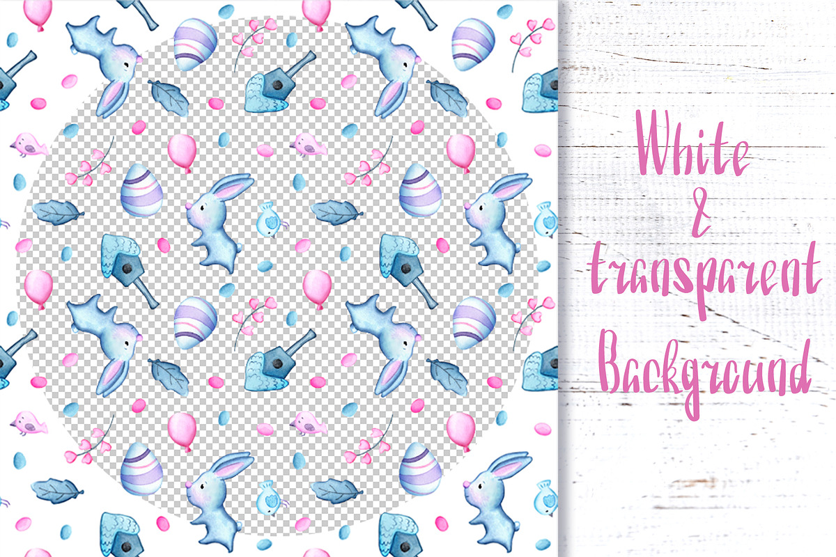 Watercolor Easter Seamless Patterns, a Pattern Graphic by RabbitAndPencil (Photo 5 of 6)