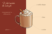Latte set. Vector illustrations, a Food Illustration by Svitlo illustrations (Thumbnail 3 of 5)