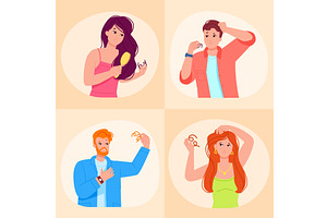 Hair loss people. Alopecia, dandruff, a Healthcare Illustration by Stock-Smart-Start