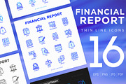 Financial Report | 16 Thin Line Icon, an Outline Icon by Alex Blogoodf (Thumbnail 1 of 11)