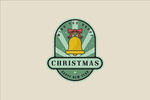 christmas bell emblem logo line, a Branding & Logo Template by zyxroun shop