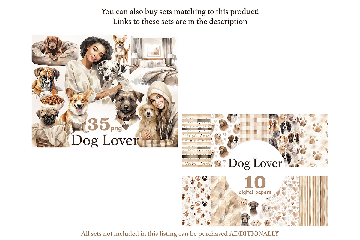 Dog Lover Clipart Pet Images Bundle, an Animal Illustration by GlamArtZhanna (Photo 2 of 6)