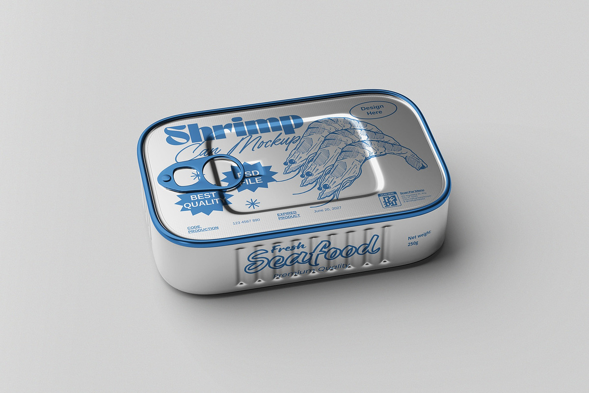 Shrimp Can Mockup, a Packaging Mockup by hokagata (Photo 2 of 5)