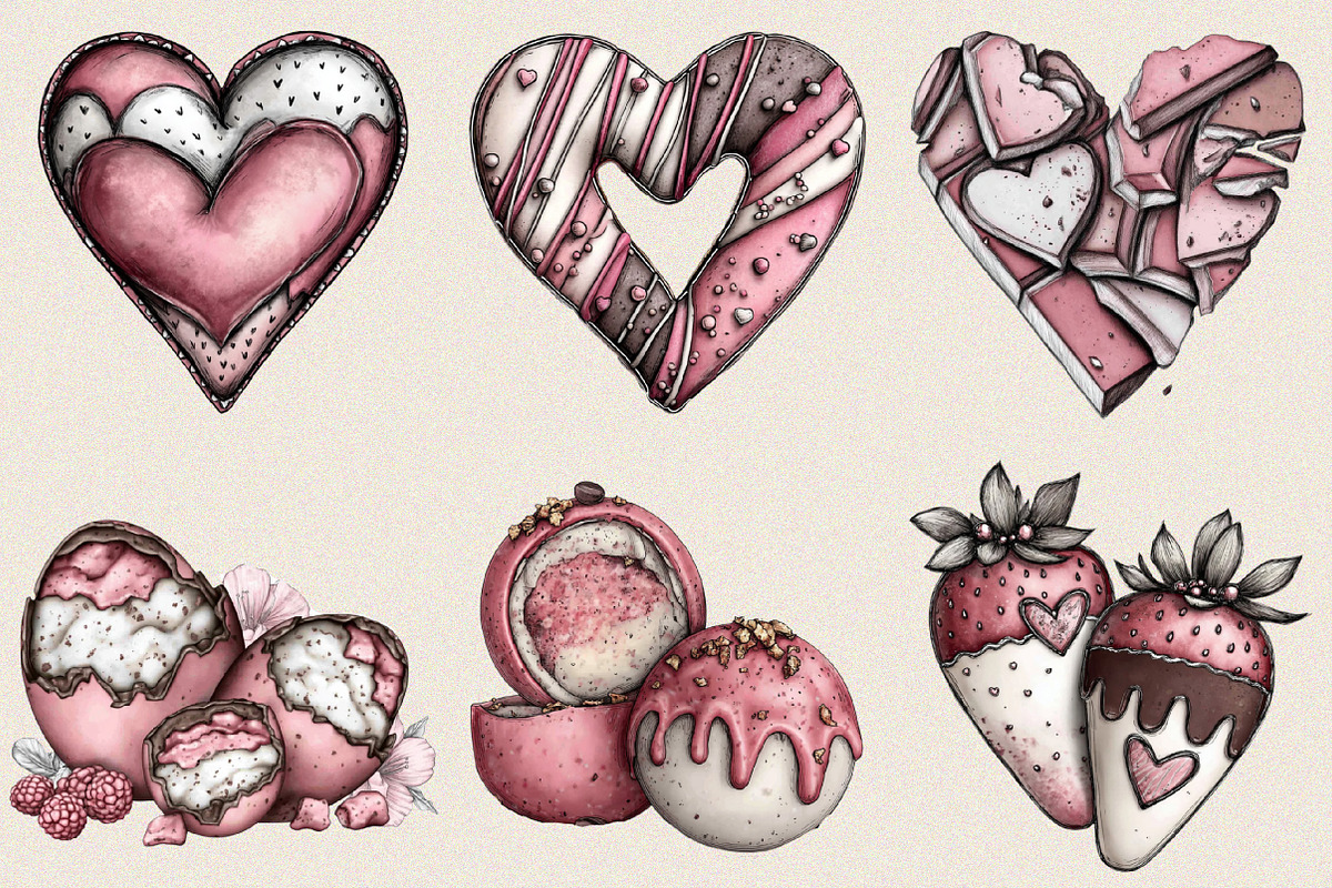 Sweet Chocolates Valentine's Day Cli, an Illustration by SVGArt (Photo 8 of 8)