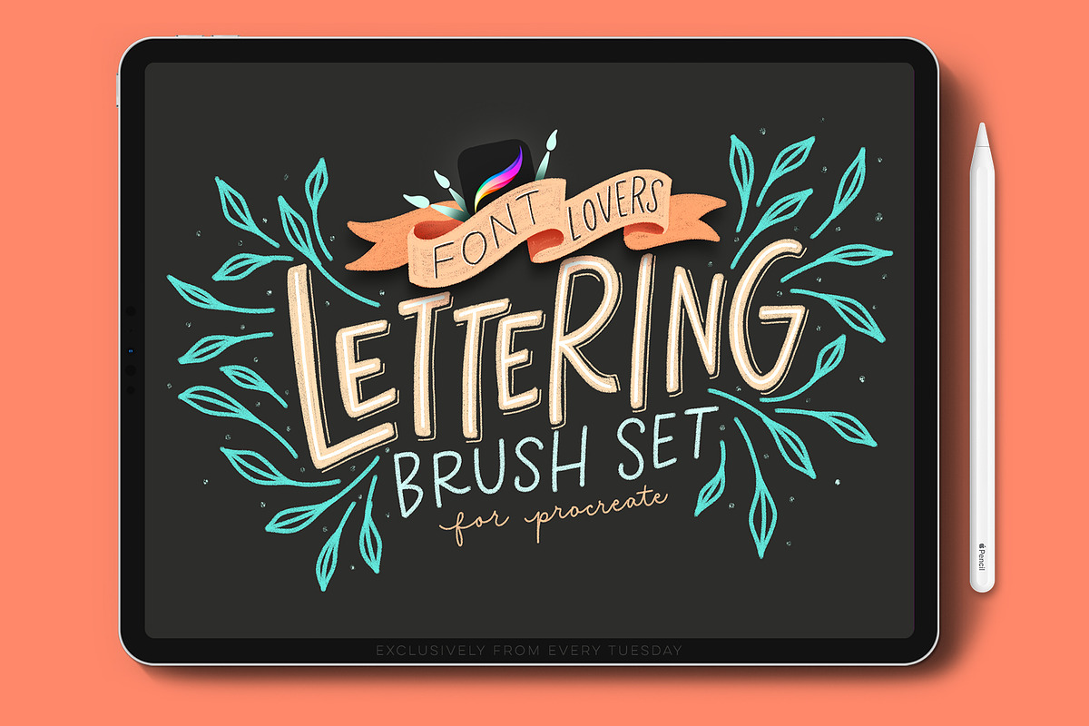 Font Lovers Lettering Brushes, a Brush Add-On by Every Tuesday (Photo 1 of 10)