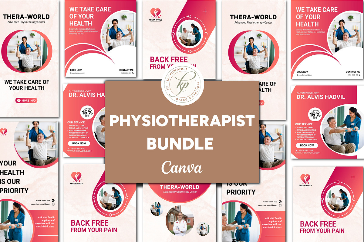 Physiotherapy Branding Mini Bundle, a Social Media Template by Branding by Kellsey (Photo 1 of 6)