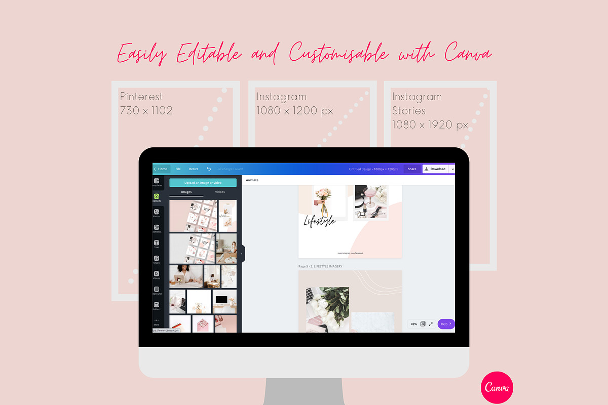 Modern Femme Social Media Templates, a Social Media Template by Marketing Your Brand (Photo 12 of 12)