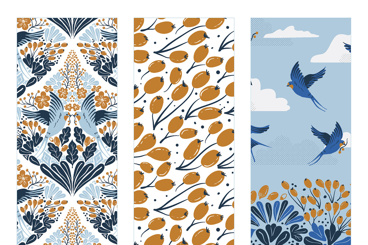 SWALLOW pattern collection, a Pattern Graphic by RenattaZare (Photo 3 of 17)